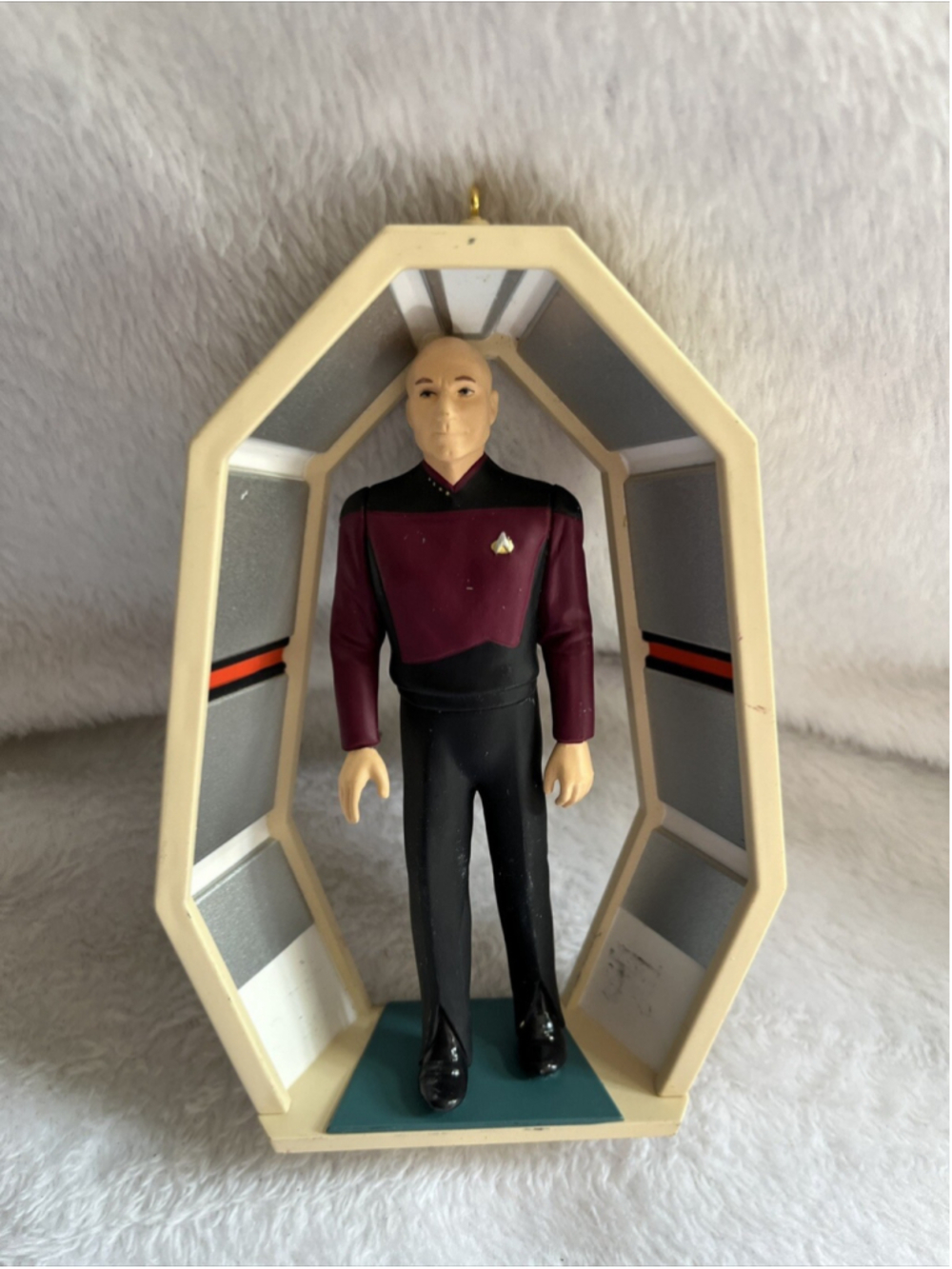 VTG HALLMARK STAR TREK 1995 CAPTAIN JEAN JUC PICARD KEEPAKE CHRISTMAS ORNAMENT T